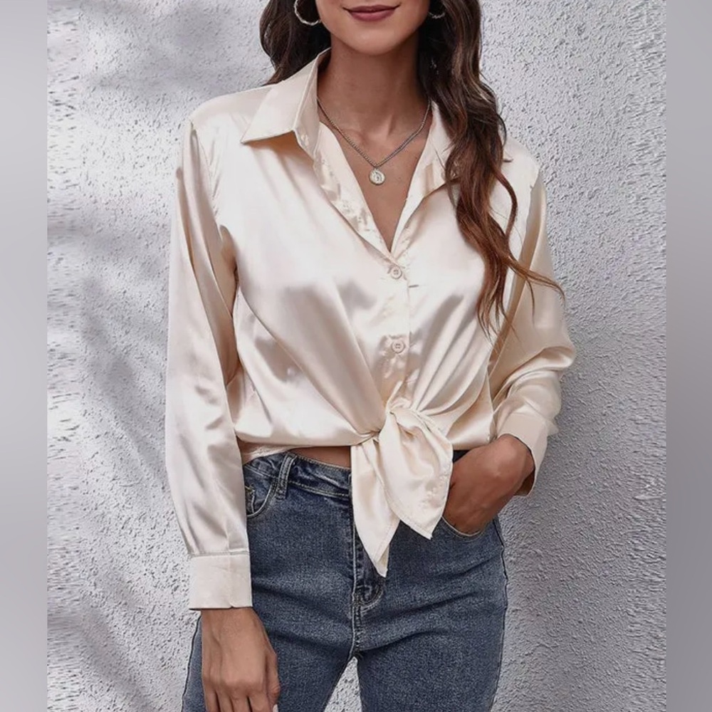 Ivory button down blouse